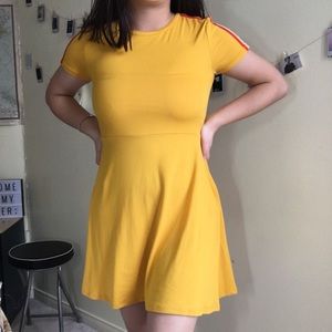 smooth yellow skater dress